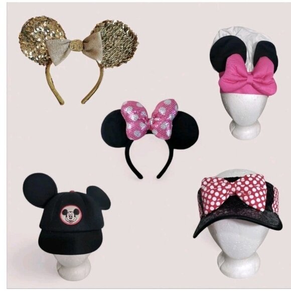 Lot Of 5 Disney Hats And Headbands - Picture 1 of 13